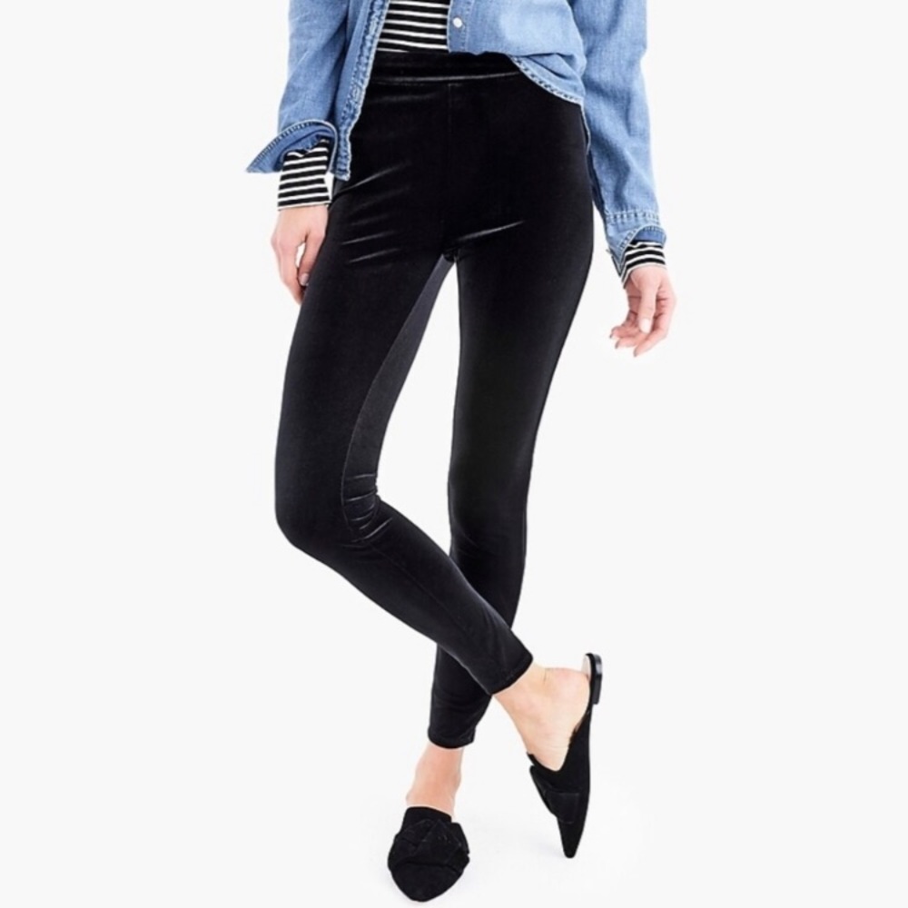 J.crew stretch black velvet leggings NWT size 2X.